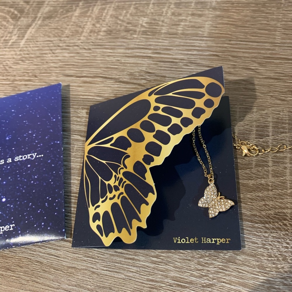 Violet Harper Butterfly Gold Tone Pave Bracelet